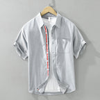 Finnor Linen Shirt — Lightweight Breathable Men’s Summer Shirt with Stripe Detail