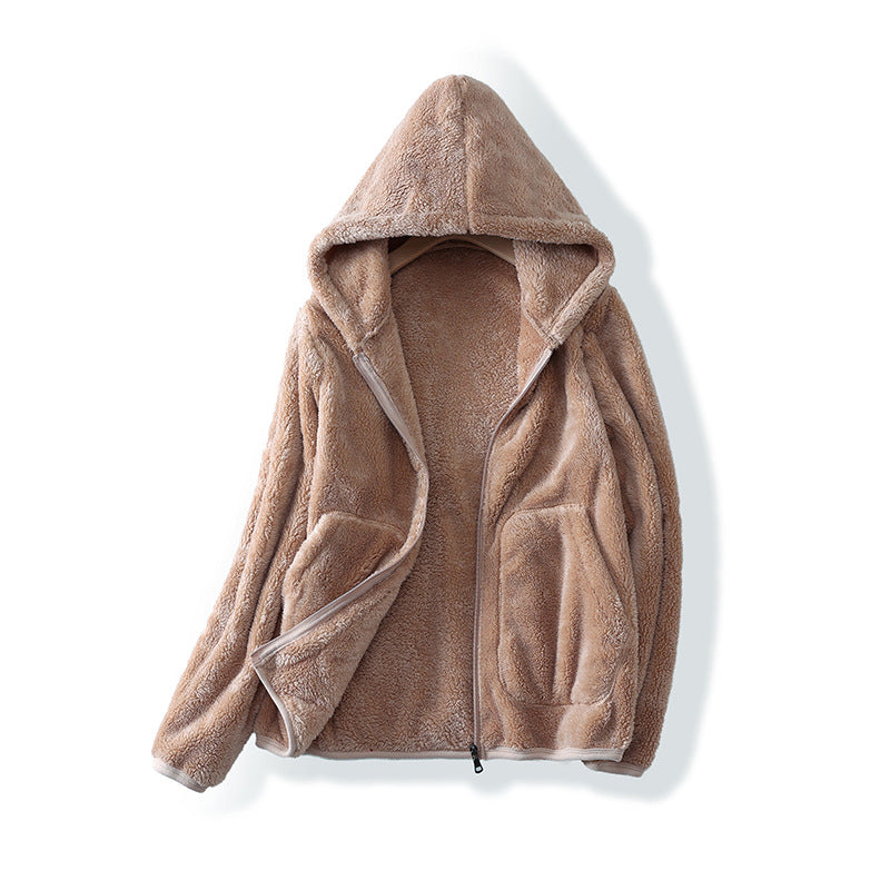 Cozy Fleece-Lined Hoodie with Hood and Pockets for Warmth