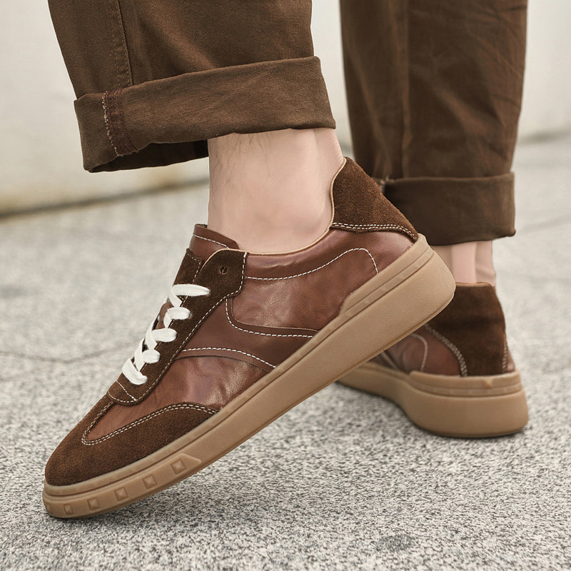 Stevano — Genuine Leather Sneakers with Cushioned Sole