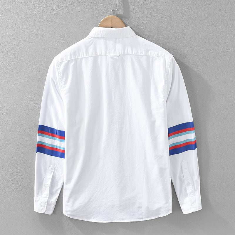 Mavelle — Featherlight Linen Shirt with Vivid Sleeve Accents