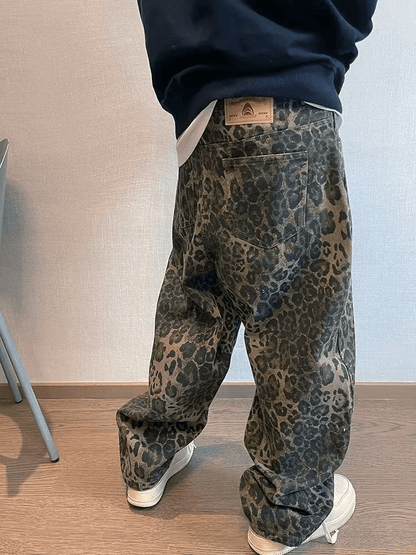 Cheetah Pattern Denim Pants for Men (Animal XS) - | Zavonix
