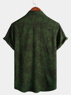 Calenzo — Men's Lightweight Viscose Summer Shirt with Retro Floral Design (S ) - short | Zavonix