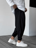 Cairen Blanc Trackpants White Joggers (Black S) - | Zavonix