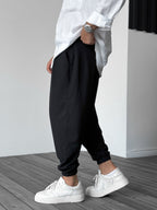 Cairen Blanc Trackpants White Joggers (Black S) - | Zavonix