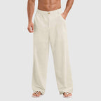 Cala Breeze Sunlit Style Trousers (Beige S) - Linen Pants | Zavonix