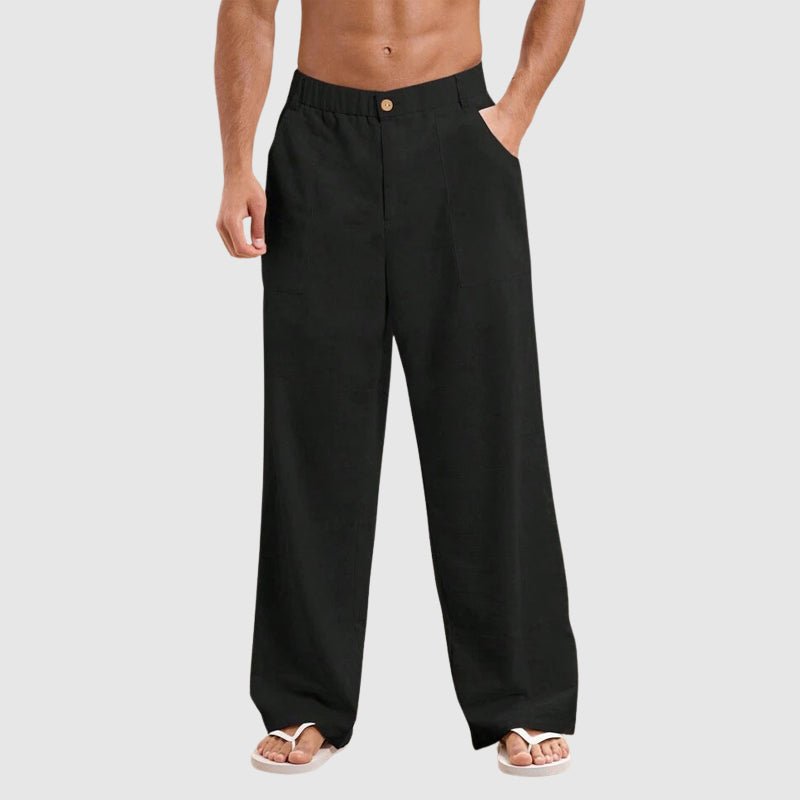 Cala Breeze Sunlit Style Trousers (Black S) - Linen Pants | Zavonix