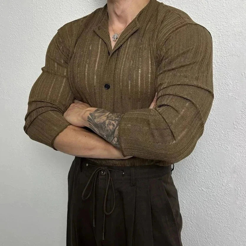 Calden — Lightweight Linen - Cotton Weekend Shirt for Summer Comfort (Brown S) - | Zavonix