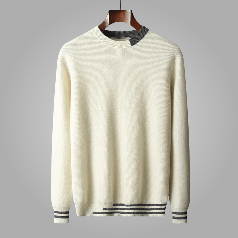 Caldenmer — Men's Merino Wool Sweater with Soft Warmth and Breathability (White S) - | Zavonix