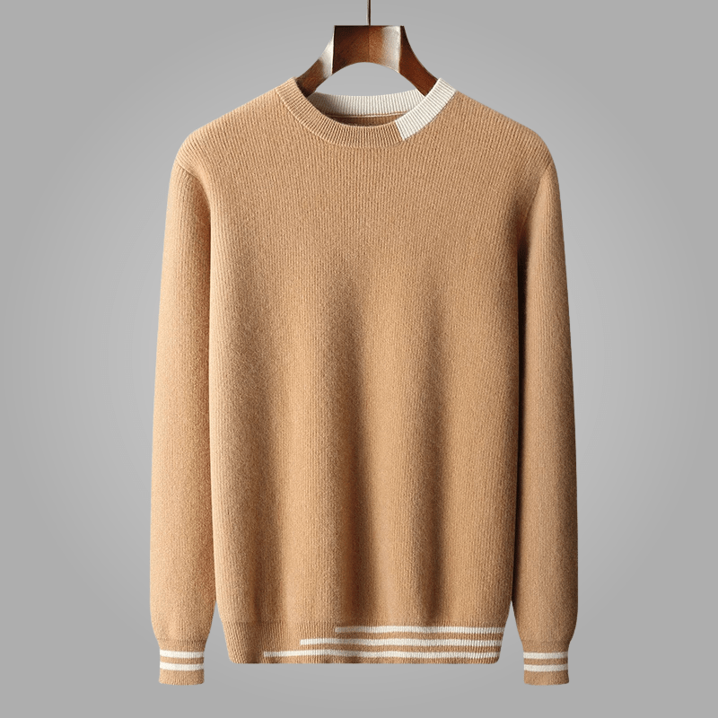 Caldenmer — Men's Merino Wool Sweater with Soft Warmth and Breathability (Camel S) - | Zavonix