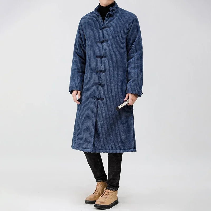 Calder — Men’s Corduroy Coat with Quilted Warmth and Toggle Closures (Brown S) - | Zavonix