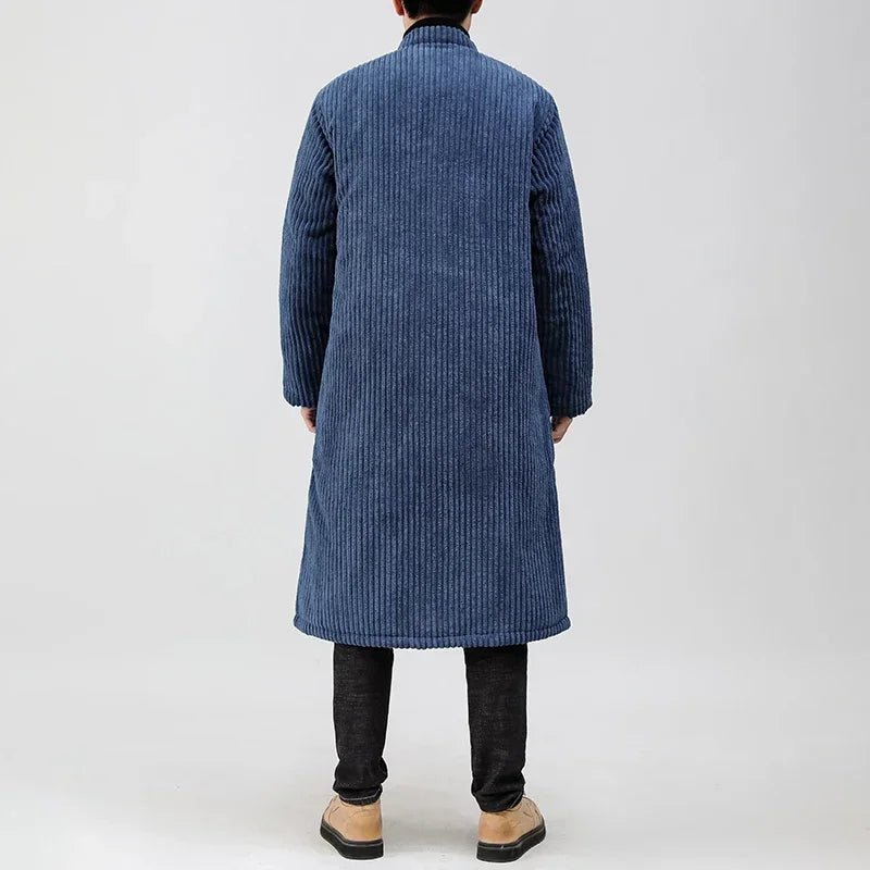 Calder — Men’s Corduroy Coat with Quilted Warmth and Toggle Closures (Brown S) - | Zavonix