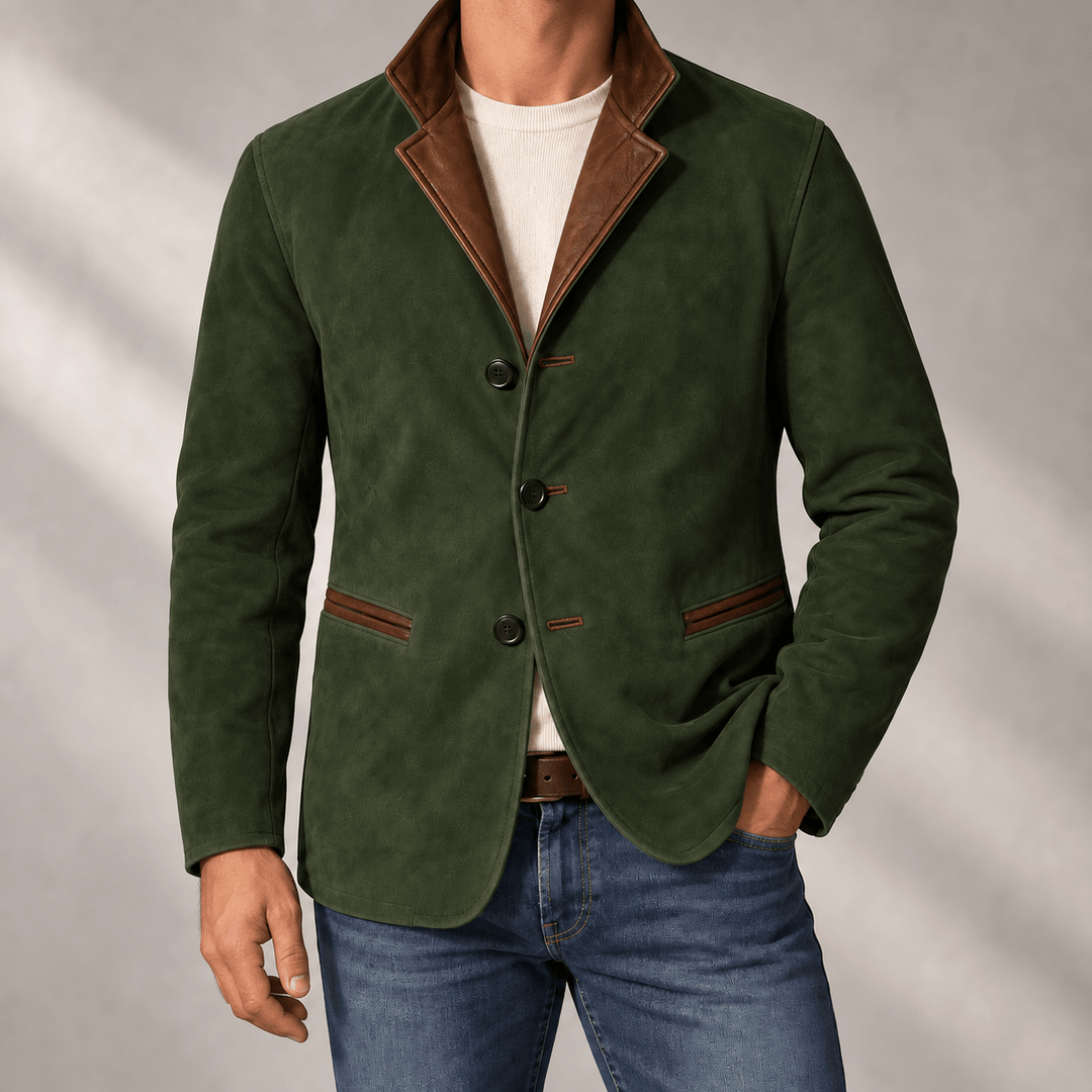 Calder Vintage Jacket in Green worn with everyday essentials