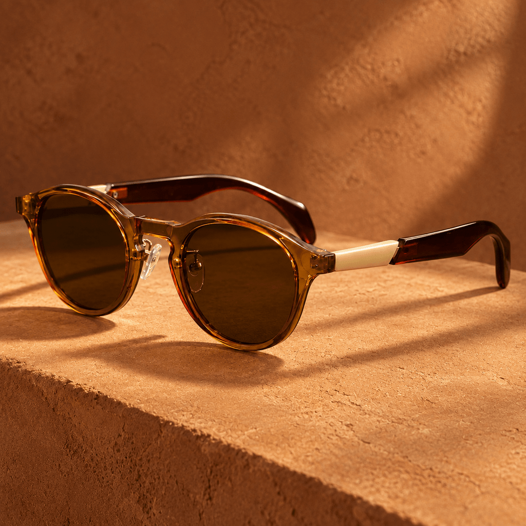 Caldris Round Sunglasses Brown image 2