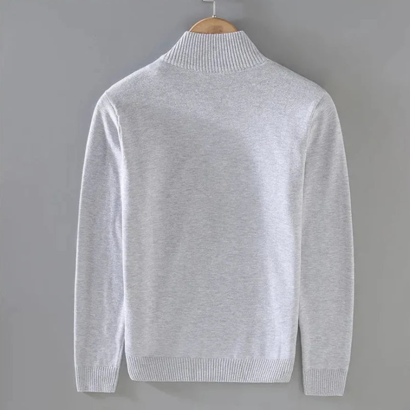 Calenox — Quarter - Zip Knit Sweater for Soft Warmth and Comfort (Gray S) - | Zavonix