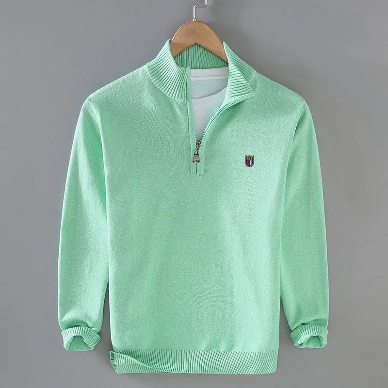 Calenox — Quarter - Zip Knit Sweater for Soft Warmth and Comfort (Light green S) - | Zavonix