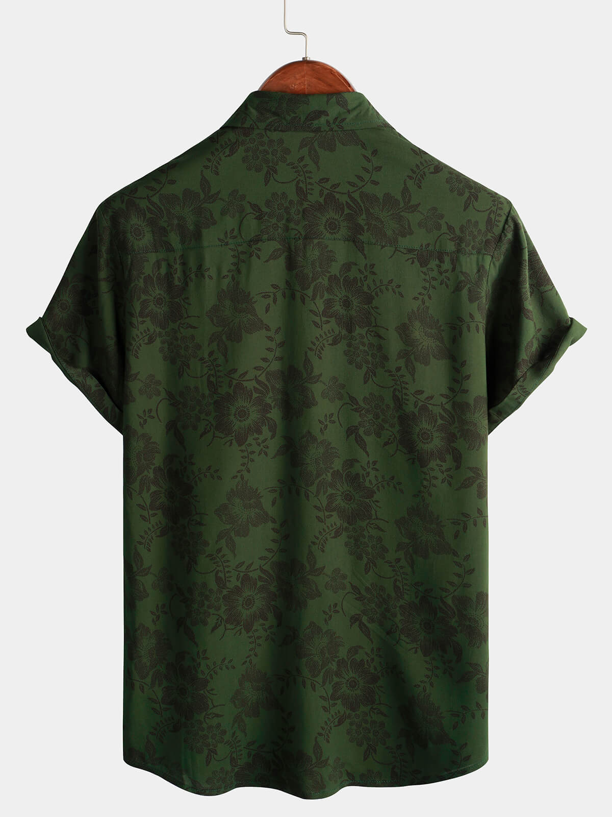 Calenzo — Men's Lightweight Viscose Summer Shirt with Retro Floral Design - short - Zavonix