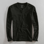 Callen Henley — Soft Cotton Henley Shirt with Relaxed Fit (Black S) - | Zavonix