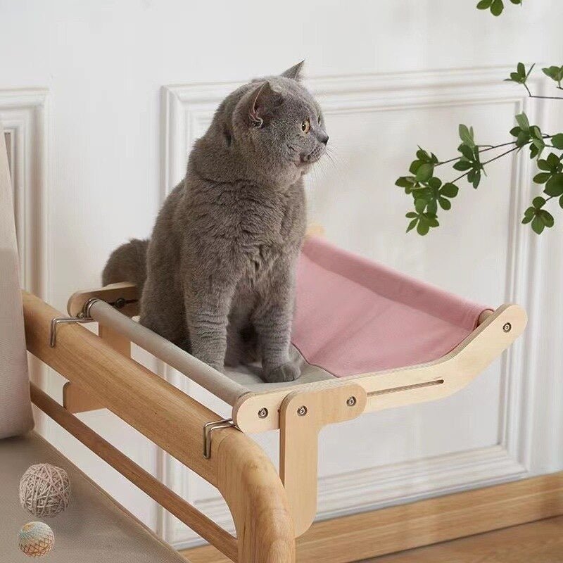 Calmora — Verstellbares Katzen-Hängemattenbett mit waschbarem Segeltuch