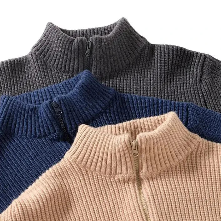 Calvenis Sweater — Soft Merino Wool Knitwear with Timeless Fit (Dark Gray S) - | Zavonix