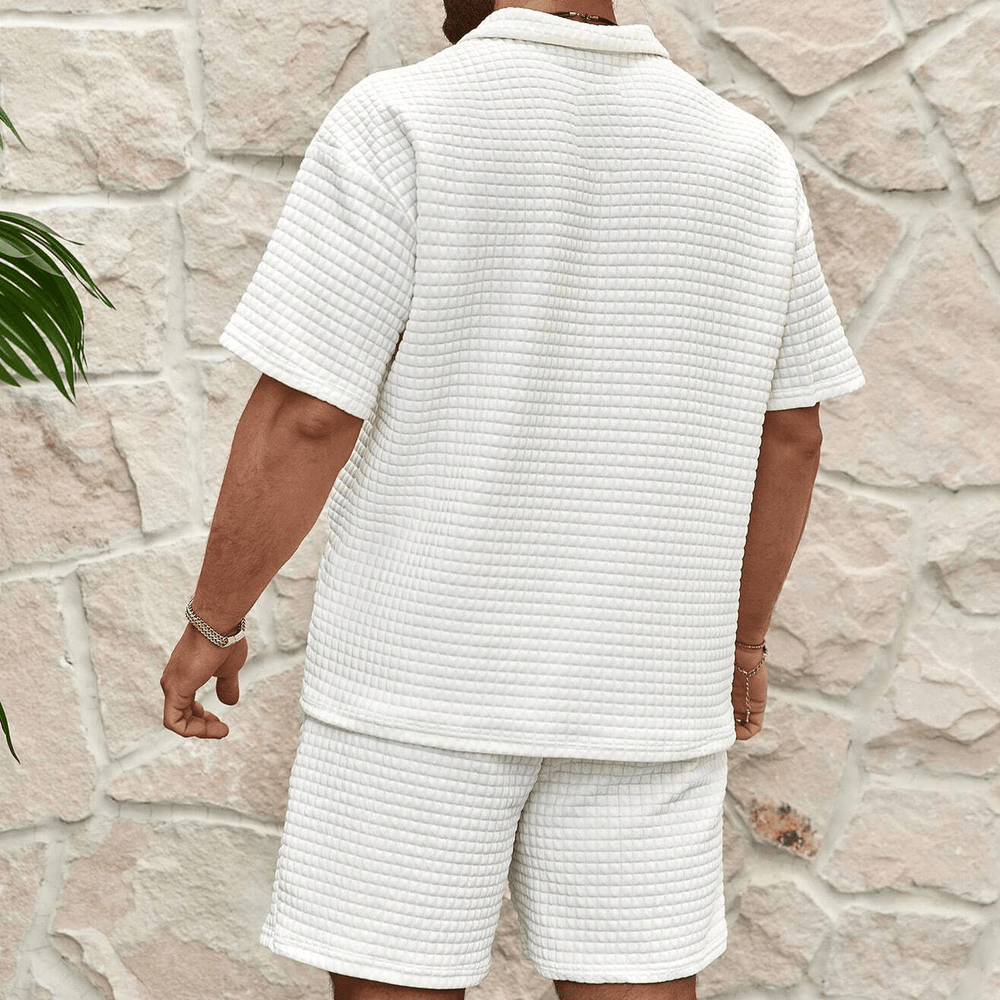 Calvero Waffle-Knit Zip Polo Set product image 2