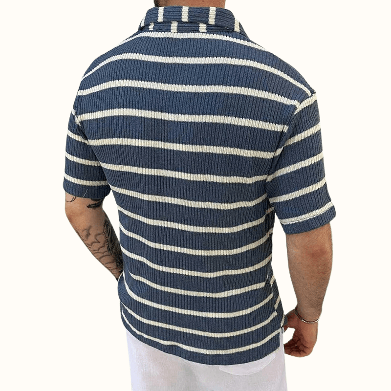 Calveron Polo — Breathable Cotton Shirt with Tailored Fit (Blue S) - | Zavonix