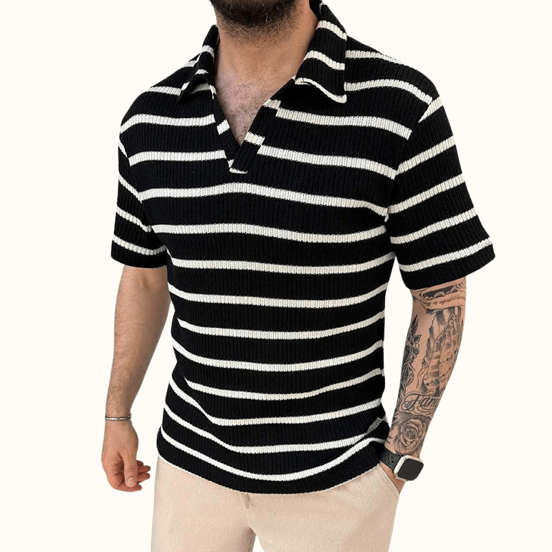Calveron Polo — Breathable Cotton Shirt with Tailored Fit (Black S) - | Zavonix