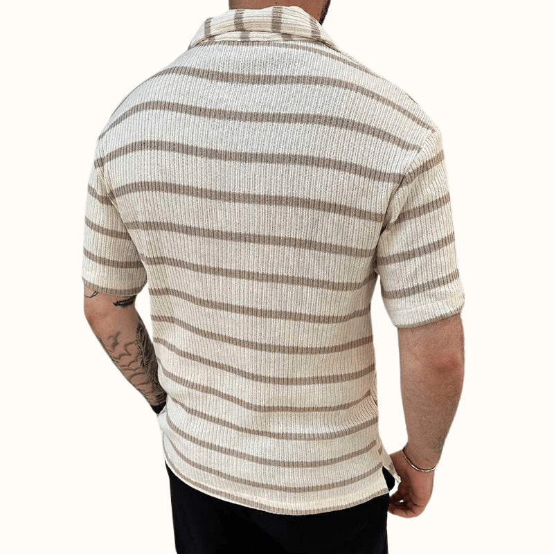 Calveron Polo — Breathable Cotton Shirt with Tailored Fit (Cream S) - | Zavonix