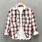 Calwen — Breathable Cotton - Linen Plaid Shirt with Dual Pockets (Blue XS) - | Zavonix