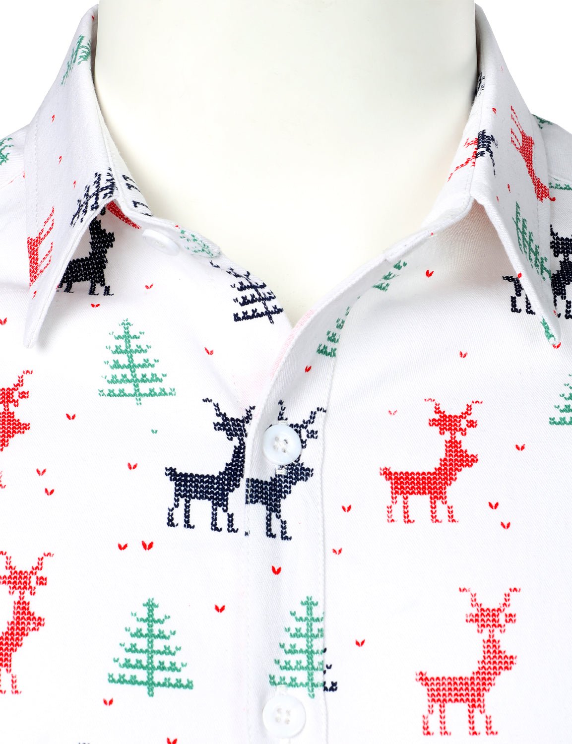 Camberon — Men's Lightweight Cotton Christmas Shirt with Regular Fit (White S) - xmas | Zavonix