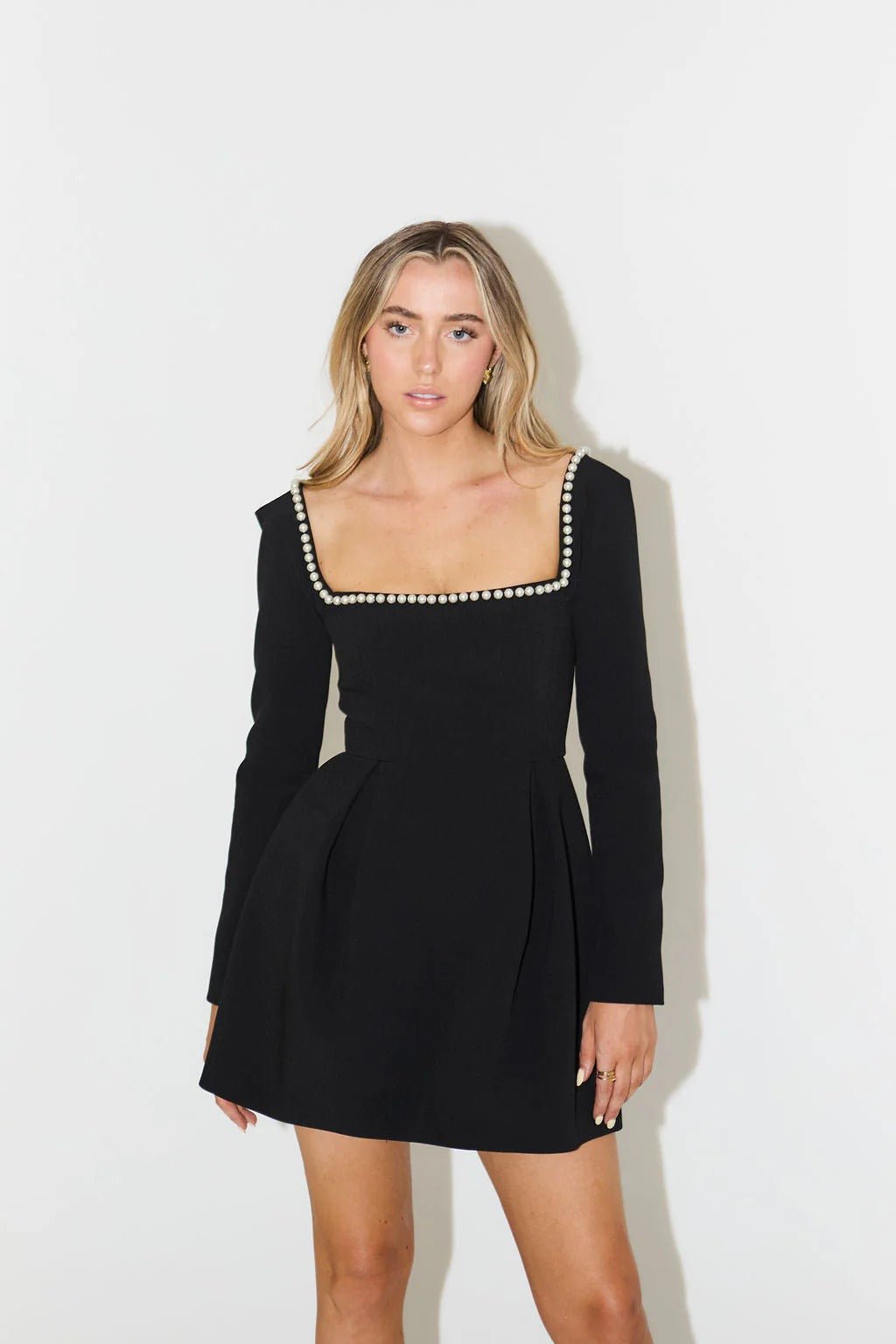 Camille Pearl-Trim Mini Dress product image 1