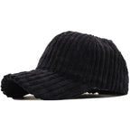 Capri Ribbed Corduroy Cap (Black ) - | Zavonix