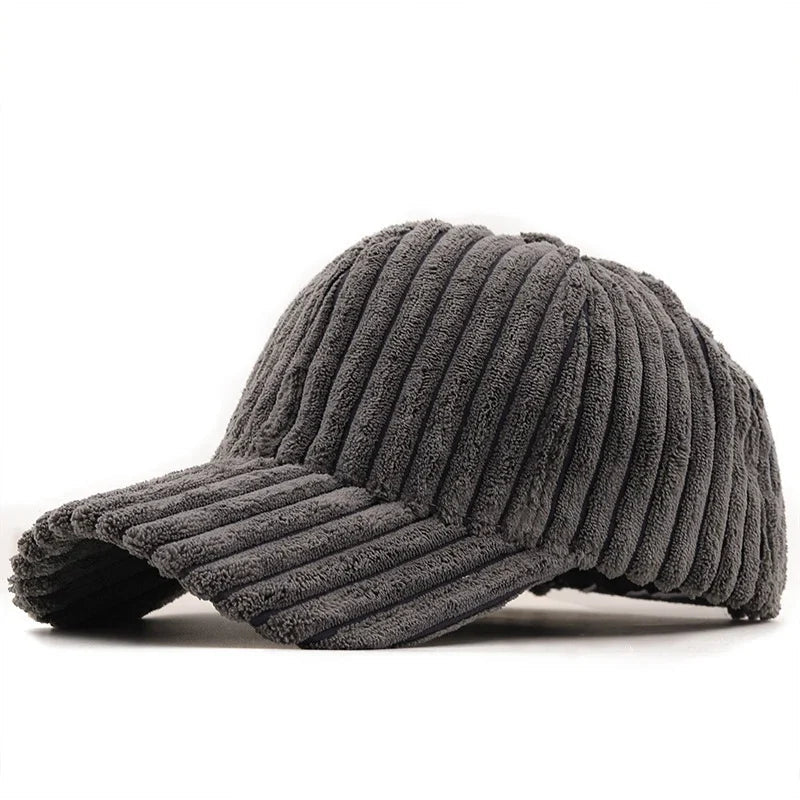 Capri Ribbed Corduroy Cap (Grey ) - | Zavonix