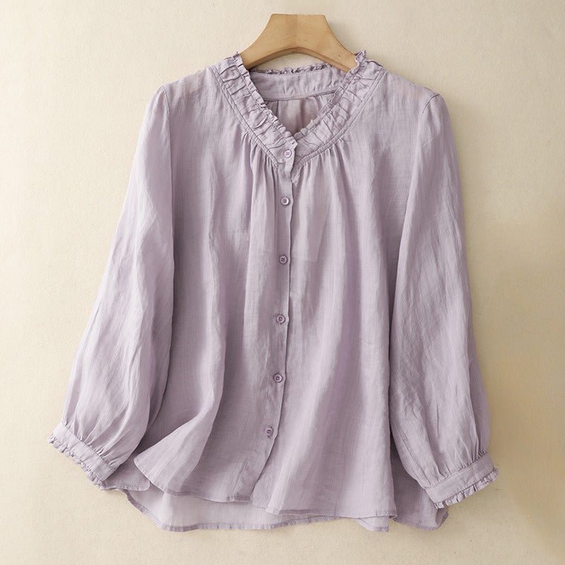 CAROLINA LINEN SHIRT (Purple XS) - | Zavonix