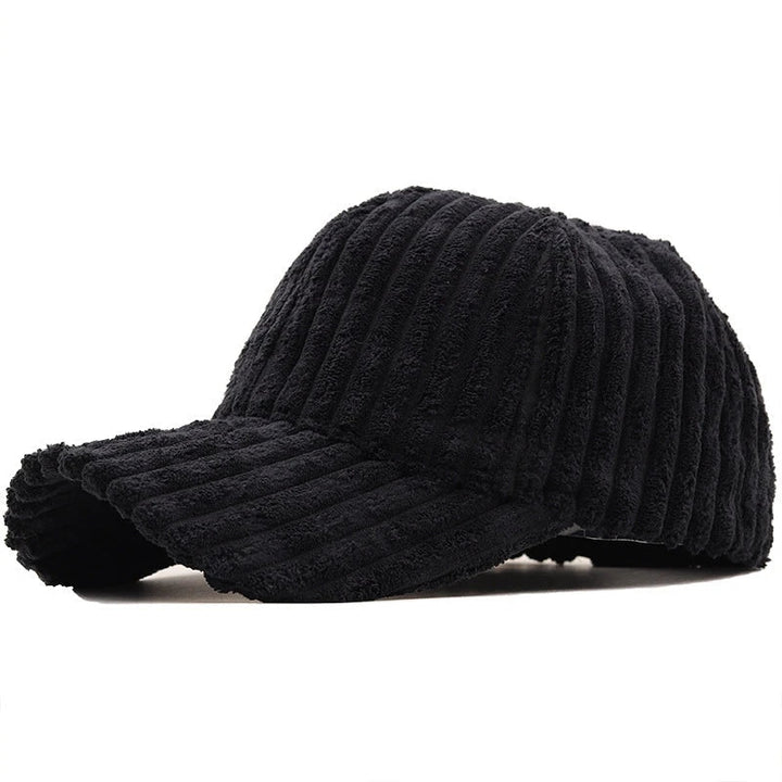 Capri Ribbed Corduroy Cap (Black ) - | Zavonix