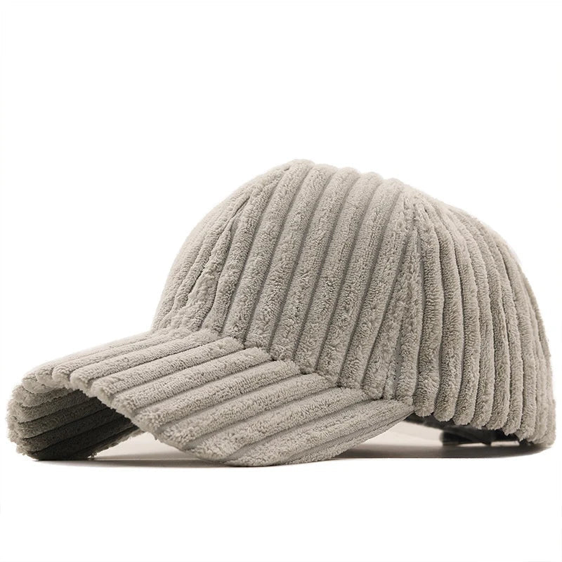 Capri Ribbed Corduroy Cap (White ) - | Zavonix