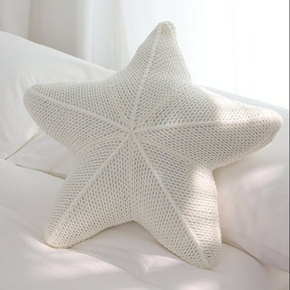 Caspian Knit Pillow – 20x20 Plush Star-Shaped Cushion in Earthy Tones 2