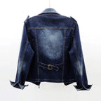 Casual Cotton - Rich Denim Jacket with Bold Rebellious Style (Dark Blue XS) - | Zavonix