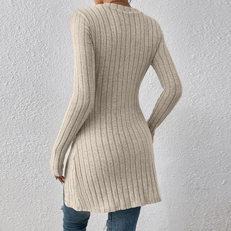 Casual Long Sleeve Top - Relaxed Fit Long Sleeve Shirt (Black S) - | Zavonix