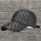 "Cavendish" Leather Cap (Black // White ) - | Zavonix