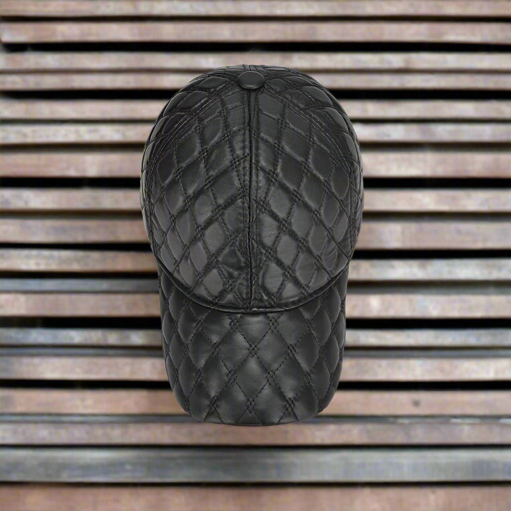 "Cavendish" Leather Cap (Black ) - | Zavonix