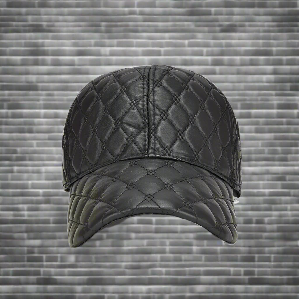 "Cavendish" Leather Cap (Black ) - | Zavonix