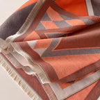 Cashmere Wool Blend Winter Shawl with Vibrant Nature-Inspired Patterns