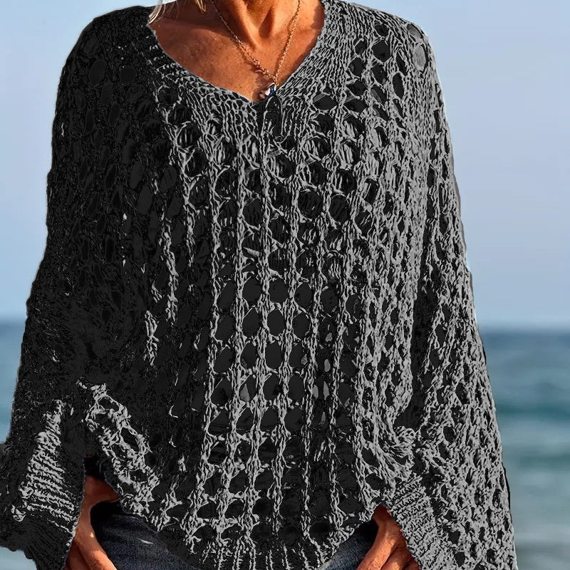Celeste Airy Crochet Knit Top Product Image 03