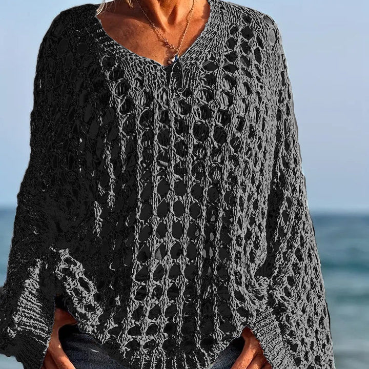 Celeste Airy Crochet Knit Top Product Image 03