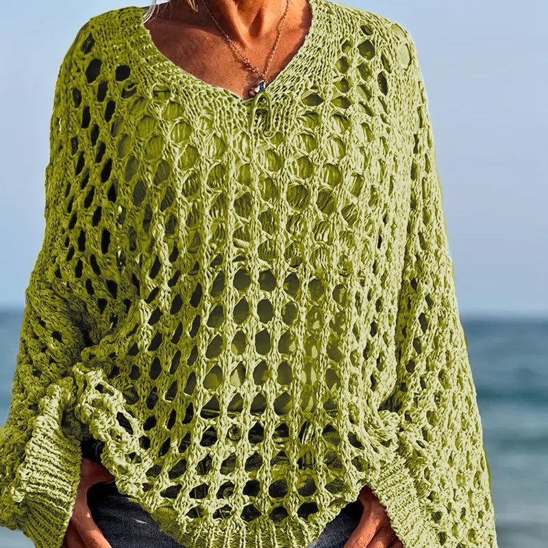 Celeste Airy Crochet Knit Top Product Image 04