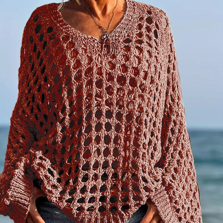Celeste Airy Crochet Knit Top Product Image 07