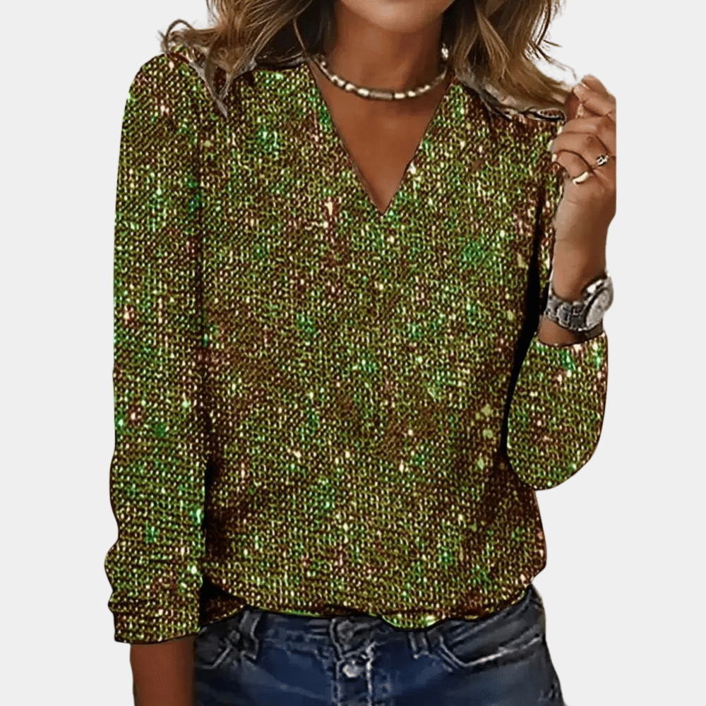Celestine Sequin V-Neck Top product image 2