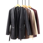 CELINA™ HANDMADE LEATHER BLAZER (Black XS) - | Zavonix