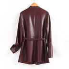CELINA™ HANDMADE LEATHER BLAZER (Black XS) - | Zavonix