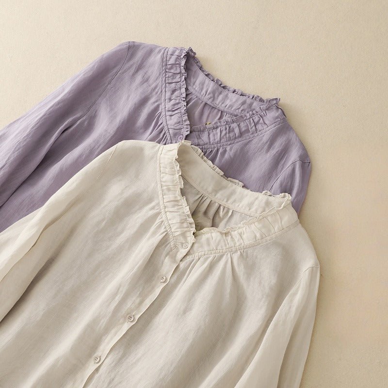 CAROLINA LINEN SHIRT (Cream XS) - | Zavonix
